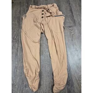 Thaluta Fair + Ethical Fashion Harem Pants Orange/Tan Elastic Waist Size Small